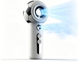 LISM-Draagbare WK-vernevelingsventilator, stille handventilator in de vorm van een voetbal met vernevelingsfunctie, oplaadbare vernevelingsventilator met led-display, Geschikt voor thuis, op kantoor, op reis, kamperen en wandelen. — thumbnail 1