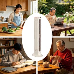 Draagbare Airconditioner Ventilator - 2026 Bladeloze Torenventilator Met USB - Oplaadbare Kleine Mobiele Koeler | Verticale Mini Statiefventilator Voor Bureau Kantoor Slaapkamer Camping Reizen — thumbnail 4