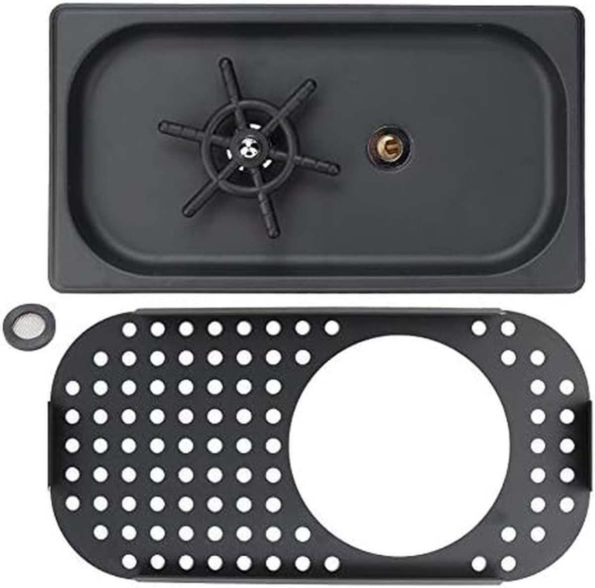 Glazenwasser Bar - Spoelbak Bekers - Snel Glazen Spoelen - Automatische Spuitfunctie - 325x175x65MM - Mat Zwart — afbeelding 1