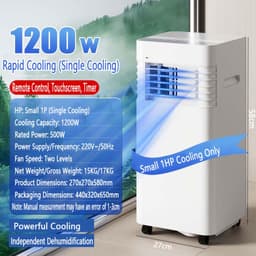 Mobiele Airco 7000 BTU – 3-in-1 met Afvoerslang, Raamafdichting en Afstandsbediening – Tot 28 m² — thumbnail 4