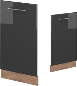 Vaatwasserpaneel - Keukenfront - Keuken opknappen - Soft-close scharnieren - 45 cm breed - Antraciet hoogglans — thumbnail 5