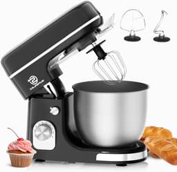 Keukenmachine - Deegmachine Mixer - Bakken en Koken - Krachtige 1300W Motor - 5 Liter Kom - Zwart — thumbnail 1