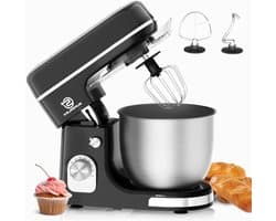 Keukenmachine - Deegmachine Mixer - Bakken en Koken - Krachtige 1300W Motor - 5 Liter Kom - Zwart