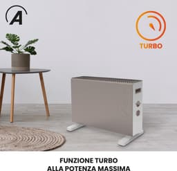 Convector Verwarming - Elektrische Kachel - Ruimte Verwarmen - Met Turbo Ventilator - 750-2000W - Grijs — thumbnail 3