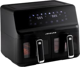 Airfryer met Dubbele Mand - Heteluchtfriteuse Dubbel - Gezond Koken - 8 Programma's - 8 Liter - Zwart — thumbnail 1