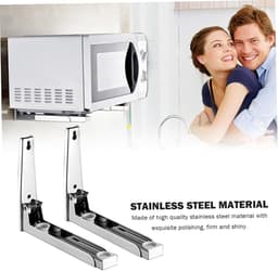 Magnetron Wandrek - Magnetronhouder Ovenrek - Keuken Organiseren - Verstelbaar Opvouwbaar - 22-40 cm - Zilver — thumbnail 5