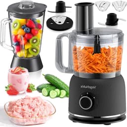 Keukenmachine Blender - Keukenrobot Mixer - Eten Bereiden - Krachtige 1500W Motor - 2.5L Hakmolen - Zwart — thumbnail 1