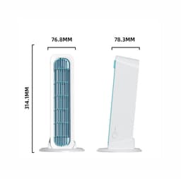 Bladloze torenventilator - Torenventilator voor de slaapkamer - Draagbare, oplaadbare ventilator met drie windsnelheden - Persoonlijke koelventilator - Geschikt voor kantoren, woonkamers, slaapkamers, bureaus en nachtkastjes - Wit - 77,4*314,1*82 mm — thumbnail 5