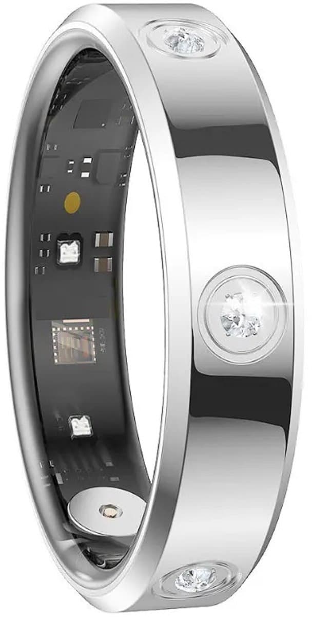 DrPhone RingSense Elegance Slimme Ring - Smart Ring - IP68 - Stappenteller - Zilver - EU Maat 55 — afbeelding 1