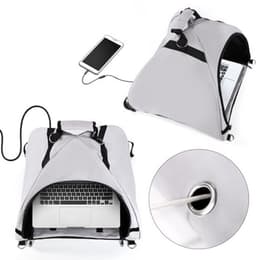 Laptoptent, laptopzonnescherm, waterdicht doek, computerscherm, privacyscherm voor buitengebruik, bescherming tegen schittering en warmte, omvormbare tas voor buiten, grijs — thumbnail 2