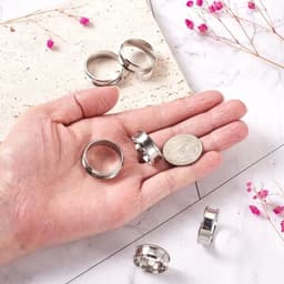 Set van 6 roestvrijstalen ronde sieradenringen van 17 tot 22 mm, duurzaam en geschikt voor het maken van unisex sieraden met stevige pasvorm — thumbnail 5