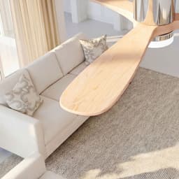 Plafondventilator met lamp - Diameter 132 cm - 3 kleurtemperaturen - massief houten bladen - Scandinavisch - natuurlijk hout en zilver — thumbnail 5