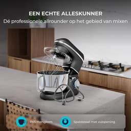 Lìon® Deegmachine - Mixer met Kneedhaak - Kneedmachine - Zwart - 38cm x 24cm x 32cm — thumbnail 4