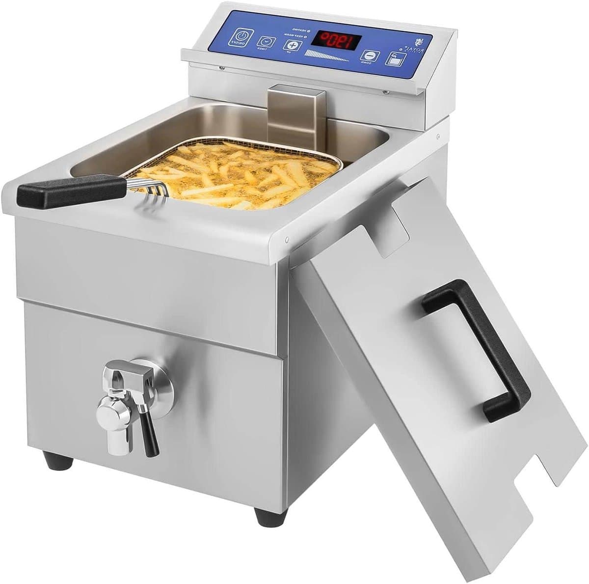 Inductie Friteuse - Professionele Frituurpan - Snel Eten Bereiden - Energiebesparende Inductietechnologie - 10 Liter - Roestvrij Staal — afbeelding 1