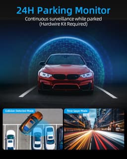 SnelShoppen - Dashcam Auto 4K+1080P WiFi Voor en Achter, Afneembare Dashboard Camera met 64G SD-Kaart, 170°+140° Groothoek, G Sensor, Nachtzicht, Park — thumbnail 3