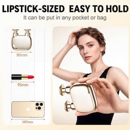 SnelShoppen - Mini Massagepistool Draagbaar Sportmassageapparaat, Compact Massagepistool voor Spierherstel, Thuis, Kantoor, Sport, Zwart/Goud — thumbnail 5