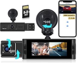 Dashcam met WiFi - Autocamera Rijcamera - Veilig Rijden - Dubbele Camera Opname - 3.16 Inch Scherm - Zwart — thumbnail 1