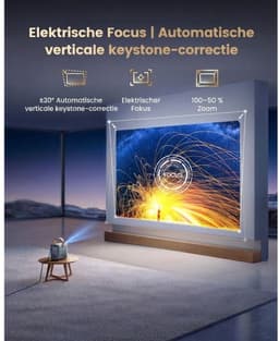 NIVA® Mini Beamer - Officiële Miniprojector van Netflix - Slimme Projector - Zilvergrijs - 8cm x 11cm x 18cm — thumbnail 4