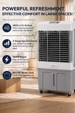 Asir - Aircooler/Luchtverkoeler - 100% ABS - 72.2 x 45.3 x 141.6 cm — thumbnail 5