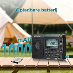 Retekess V115 Draagbare Radio - Noodradio op Batterijen - AM FM SW Keukenradio -Wereldontvanger MP3-Sleep Timer-speler REC Voice Recorder — thumbnail 3