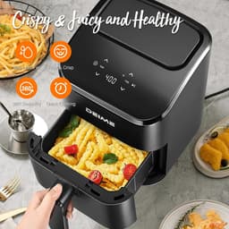 Airfryer 2,8 Liter – Mini Heteluchtfriteuse – 4-in-1 Bakken Braden Opwarmen – Stil – Antiaanbaklaag – 900W Zwart — thumbnail 2