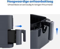 Airfryer 5,2 Liter – Heteluchtfriteuse – 9 Automatische Programma's – Digitaal Touchscreen – 2150W Matgrijs — thumbnail 5