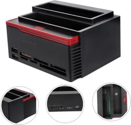 Externe Harde Schijf Basis - Dubbele Docking Station - Data Opslag - Twee Schijven Tegelijk - Tot 6TB - Zwart — thumbnail 5