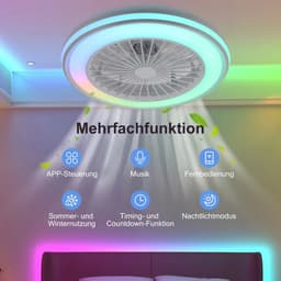 Vhr Plafondventilator met Verlichting - Dimbaar - 6 Snelheden - Afstandsbediening/App Besturing - Slaapkamer en Woonkamer — thumbnail 2