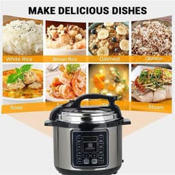 Elektrische Snelkookpan - Multicooker Stoofpan - Maaltijden Bereiden - 10-in-1 Functionaliteit - 6 Liter Capaciteit - RVS — thumbnail 3