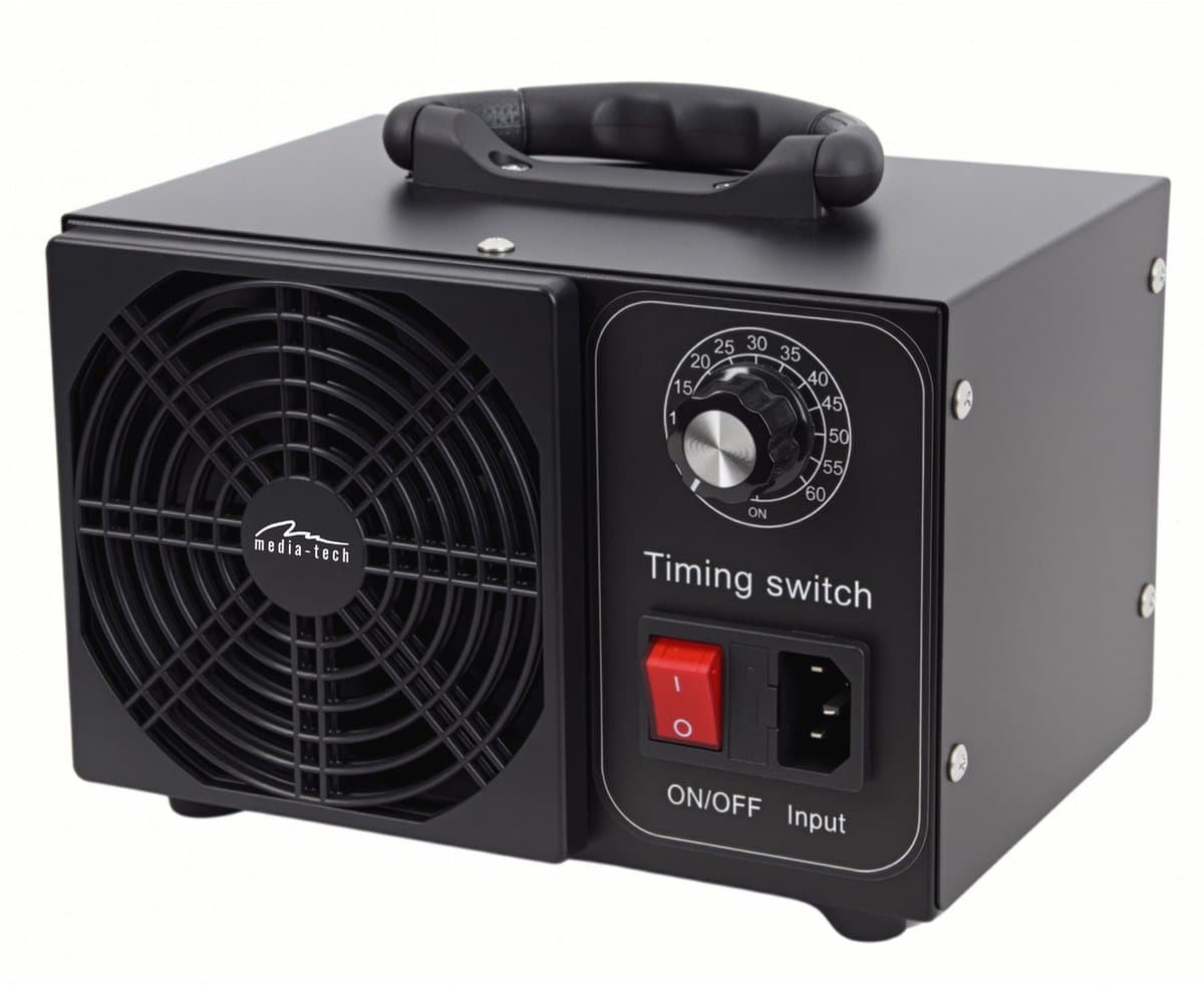 Mediatech - Ozongenerator voor desinfectie en luchtzuivering - 60.000 mg/u - TIMER - 140 W, metalen behuizing — afbeelding 1