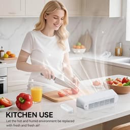 Bladloze torenventilator - Ventilator - Ventilator staand - Torenventilator - Tafelventilator - Torenventilator stil - USB oplaadbare ventilator - Ventilator klein - Blauw - ABS — thumbnail 2