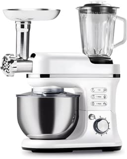 SnelShoppen - Avilia Planetaire Keukenmachine 6,5 L met Vleesmolenset en Roestvrijstalen Mixer, 1900 W, 360 Graden Roeren, 6 Snelheden voor Perfect De — thumbnail 3