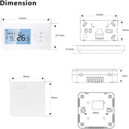 Slimme Thermostaat - Programmeerbare Kamerthermostaat - Energie Besparen - App Bediening - 14 x 9.5 x 6.5 cm - Wit — thumbnail 3
