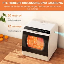 Compacte Vaatwasser - Mini Afwasmachine - Kleine Keukens - Ingebouwde Tank - 4-Persoons Capaciteit - Wit — thumbnail 5