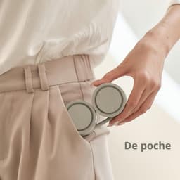 Persoonlijke nekventilator, koeler voor etherische oliën, afneembaar, lichtgewicht en draagbaar, zakformaat, stille roterende motor, veiligheidsventiel, abrikooskleur. — thumbnail 4