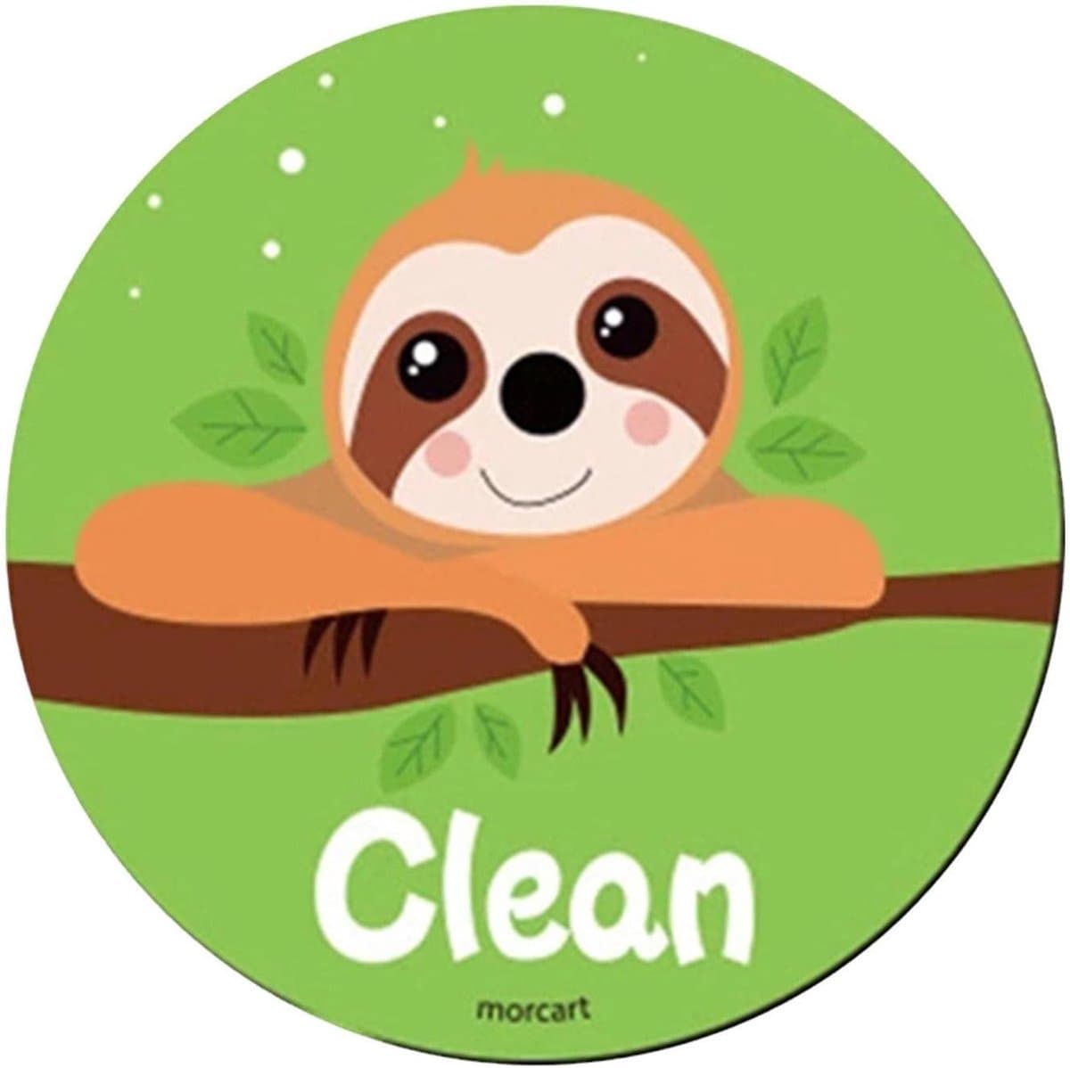 Vaatwasser Magneet - Schoon Vuil Indicator - Keuken Organisatie - Dubbelzijdig Ontwerp - 8 cm Diameter - Luiaard — afbeelding 1