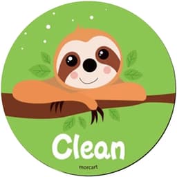 Vaatwasser Magneet - Schoon Vuil Indicator - Keuken Organisatie - Dubbelzijdig Ontwerp - 8 cm Diameter - Luiaard — thumbnail 1