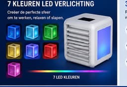 QUIGG Mini Air Cooler met LED Verlichting – Draagbare Luchtkoeler – Dubbele Watertank 700 ml – 3 Snelheden – USB Aangedreven – Zwart — thumbnail 4