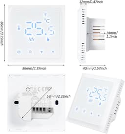 Slimme Thermostaat - Temperatuurregelaar WiFi - Comfort Binnenshuis - Wekelijks Programmeerbaar - 339 inch - Wit — thumbnail 3