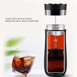 Draagbare Koffiezetter - French Press - Koffie Maken - Dubbelwandig Geïsoleerd - 320 ml - Zilverkleurig — thumbnail 5