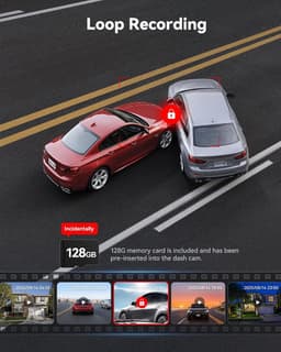 Dashcam voor auto - Zwart - 3,18 inch IPS Scherm - 4K WiFi GPS Autocamera met Nachtzicht en Parkeermonitor — thumbnail 5