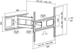 LogiLink BP0028 TV mount 177,8 cm (70'') Zwart — thumbnail 4
