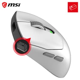 MSI FORGE GM340 WIRELESS WHITE – Gamingmuis – Draadloos RF - Bluetooth – Optisch – 12.000 DPI — thumbnail 1