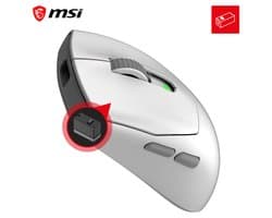 MSI FORGE GM340 WIRELESS WHITE – Gamingmuis – Draadloos RF - Bluetooth – Optisch – 12.000 DPI