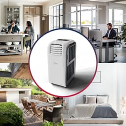 Mobiele airco 12000 BTU stil met verwarming, ontvochtiger, energieklasse A, voor ruimtes tot 60 m² — thumbnail 4