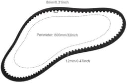 Aandrijfriem 800mm Omtrek - Grasmaaier - Slijtvast Rubber - Compatibel met Stiga Park 95 - 100-tanden - 12mm Breedte - Grasmaaier Riem — thumbnail 5