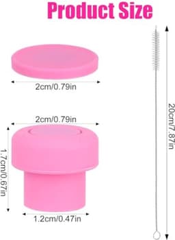 4 stuks magnetische rietjesdeksels voor Brümate 30/40oz Era & Resa Tumblers, siliconen magnetische rietjesdeksels met pakkingen en reinigingsborstels voor wandelen, klimmen en picknicken (roze) — thumbnail 2