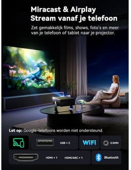 SP® Mini Beamer - Kleine Projector Voor Mobiele Telefoon - Miniprojector met Wifi en Bluetooth - Zwart - 24cm x 20cm x 10cm — thumbnail 5