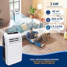 Mobiele Airco - Verplaatsbare Koeler - Ruimte Koelen - 4-in-1 Functie - 32 m2 - Wit — thumbnail 4