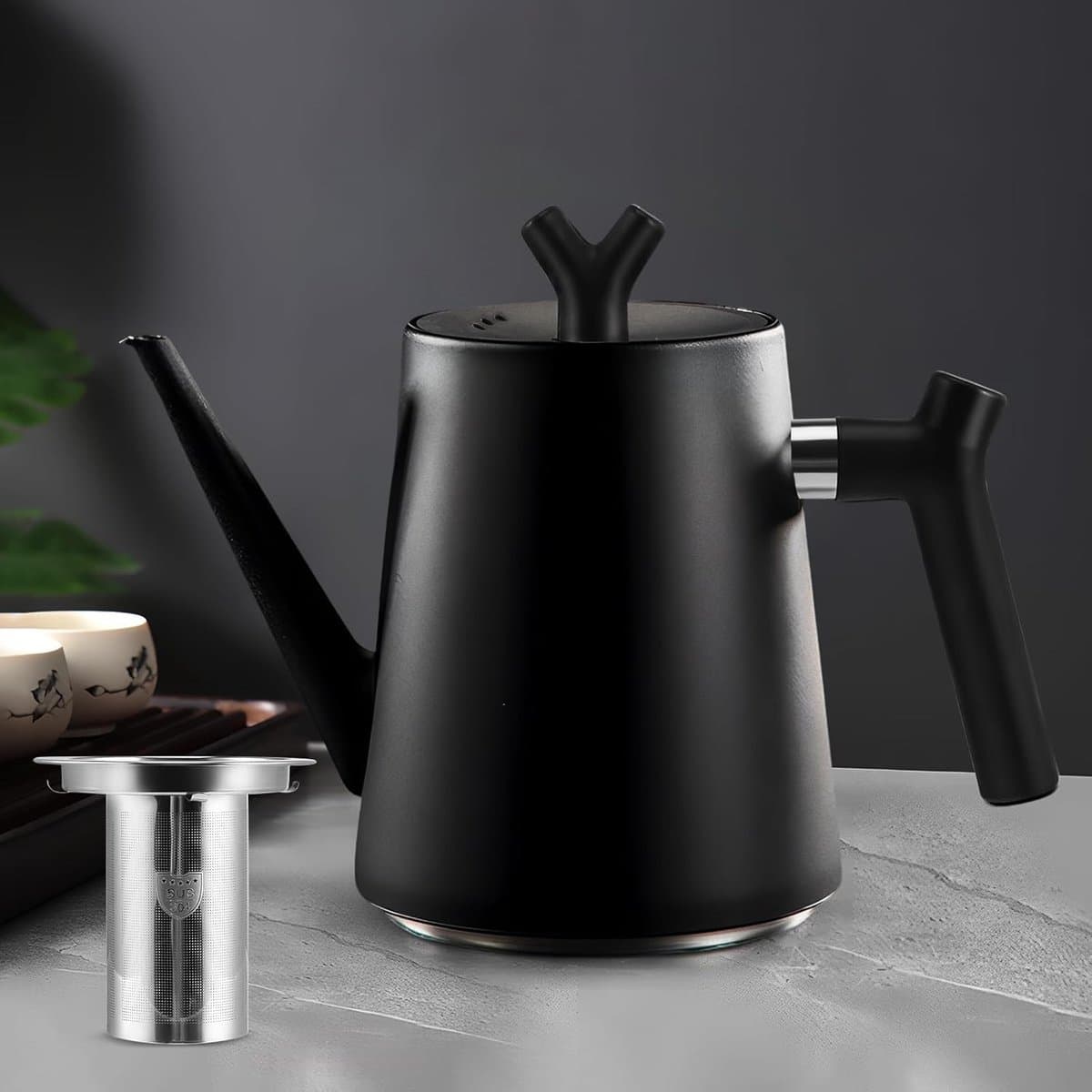 Thijox - Thermostheepot 1,5L met Theezeef en Koffiefilter - Roestvrij Staal, Dubbelwandig, Druppelvrij, Modern Design voor Keuken en Tuin — afbeelding 1
